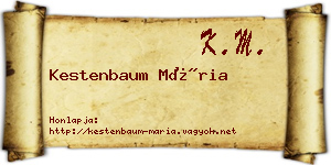 Kestenbaum Mária névjegykártya